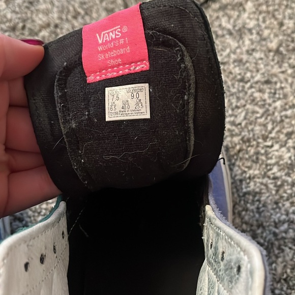 Multicolored high top vans, women’s 9 men’s 7.5 - Picture 3 of 5